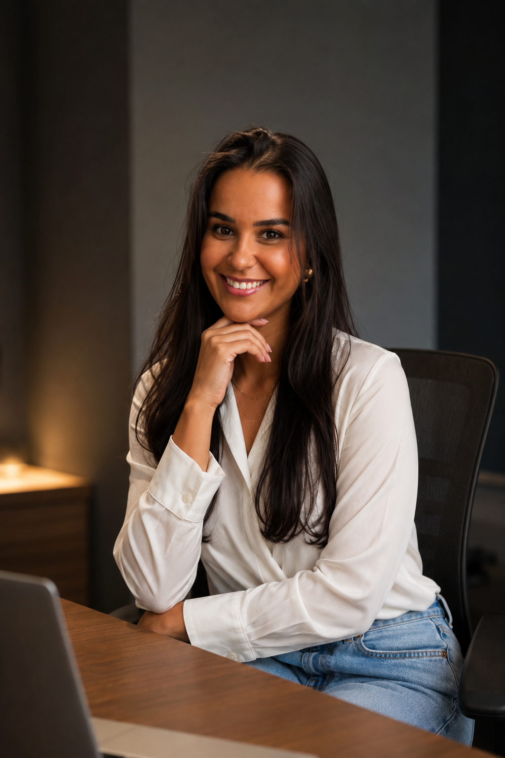 Cristiane Medina em seu escritório